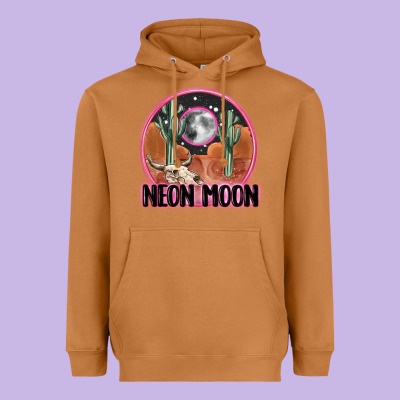 Neon Moon Heavyweight Hoodie Designed By Maliassmallbusiness