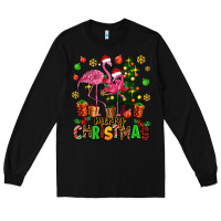 Black flamingo merry christmas Long Sleeve Tee - AdoDesignShop