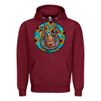 Burgundy horseshoe circle Zipper Hoodie - JahusDesignShop