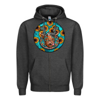 Charcoal Heather horseshoe circle Zipper Hoodie - JahusDesignShop