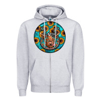 Heather Grey horseshoe circle Zipper Hoodie - JahusDesignShop