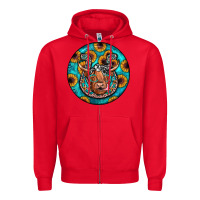 Red horseshoe circle Zipper Hoodie - JahusDesignShop