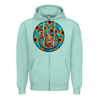 Seafoam horseshoe circle Zipper Hoodie - JahusDesignShop