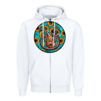 White horseshoe circle Zipper Hoodie - JahusDesignShop