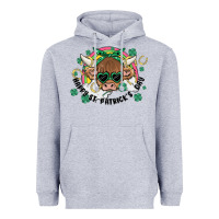 Heather Grey st. patrick's day highland cow Heavyweight Hoodie - MaliasSmallBusiness