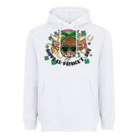 White st. patrick's day highland cow Heavyweight Hoodie - MaliasSmallBusiness