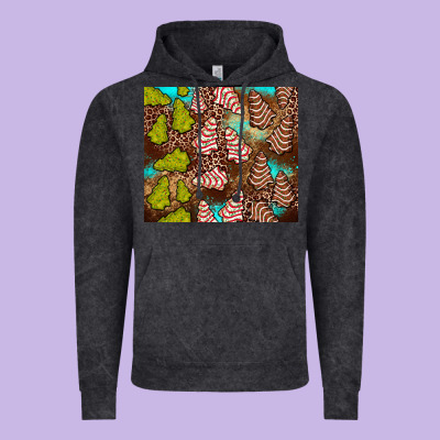 Little Debbie Tree Cakes Leopard Turquoise Vintage Hoodie Designed By Jahusdesignshop