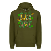 Army Green Who Needs Luck When You're This Cute St. Patricks Premium Hoodie - BundleAndBundleShop