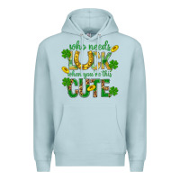 Blue Mist Who Needs Luck When You're This Cute St. Patricks Premium Hoodie - BundleAndBundleShop