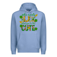Colony Blue Who Needs Luck When You're This Cute St. Patricks Premium Hoodie - BundleAndBundleShop
