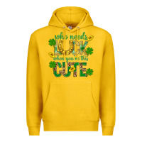 Lemon Who Needs Luck When You're This Cute St. Patricks Premium Hoodie - BundleAndBundleShop