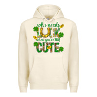 Tofu Who Needs Luck When You're This Cute St. Patricks Premium Hoodie - BundleAndBundleShop