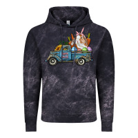 Cloud Black Happy Easter Truck with Bunny Eggs And Carrot Vintage Hoodie - RanaPortraitStore