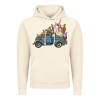 Vintage Artic Happy Easter Truck with Bunny Eggs And Carrot Vintage Hoodie - RanaPortraitStore