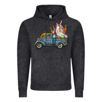 Vintage Black Happy Easter Truck with Bunny Eggs And Carrot Vintage Hoodie - RanaPortraitStore