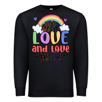 Black all for love and love for all Premium Sweatshirt - MaliasSmallBusiness