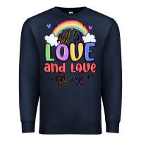 Navy all for love and love for all Premium Sweatshirt - MaliasSmallBusiness