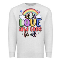 Oatmeal Heather all for love and love for all Premium Sweatshirt - MaliasSmallBusiness