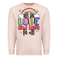 Pale Pink all for love and love for all Premium Sweatshirt - MaliasSmallBusiness