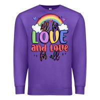 Purple all for love and love for all Premium Sweatshirt - MaliasSmallBusiness