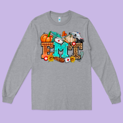 Emt With Fall Long Sleeve Tee Designed By Adodesignshop