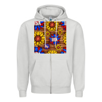 Dove Grey usa sunflower seamless pattern Zipper Hoodie - BundleAndBundleShop