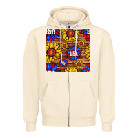 Sandshell usa sunflower seamless pattern Zipper Hoodie - BundleAndBundleShop