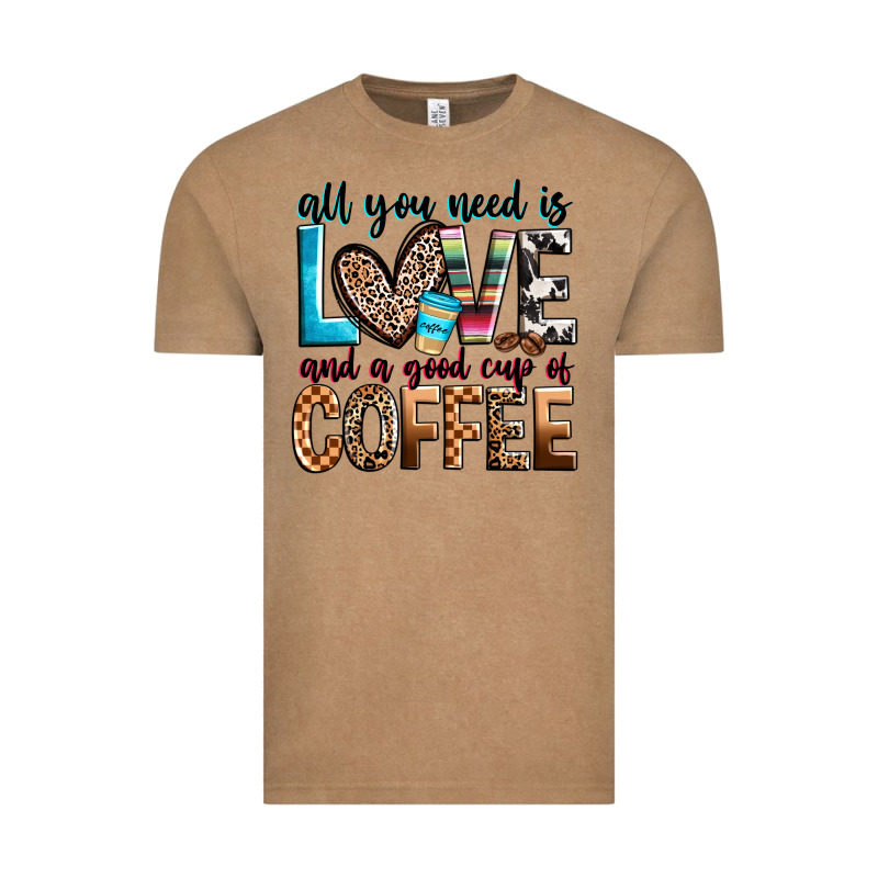 All You Need Is Love And A Good Cup Of Coffee Vintage Tee by Zillion Design Studio | Teevron