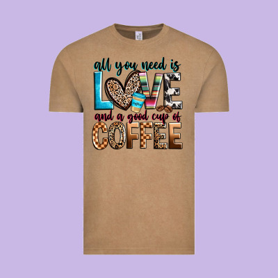 All You Need Is Love And A Good Cup Of Coffee Vintage Tee Designed By Zillion Design Studio