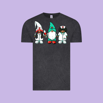 African American Nurse Gnomies Medical Gnomies Vintage Tee Designed By Barkaloodesign