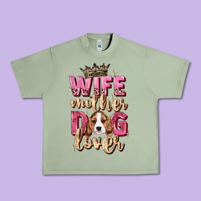 Wife Mother Dog Lover Urban Heavy Tee Designed By Zillion Design Studio