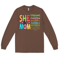 Chestnut she is mom Long Sleeve Tee - JahusDesignShop