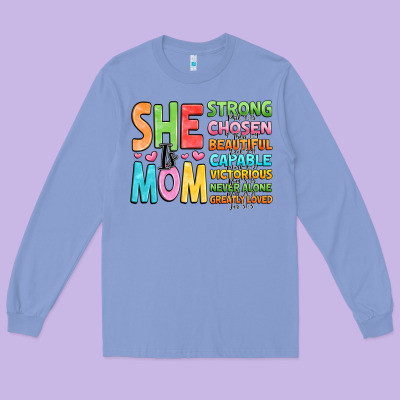 She Is Mom Long Sleeve Tee Designed By Jahusdesignshop