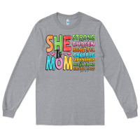 Heather Grey she is mom Long Sleeve Tee - JahusDesignShop