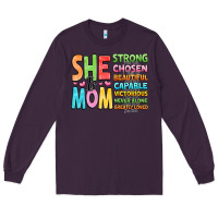 Plum she is mom Long Sleeve Tee - JahusDesignShop