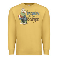 Antique Gold froggy before coffee Premium Sweatshirt - MaliasSmallBusiness