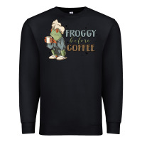 Black froggy before coffee Premium Sweatshirt - MaliasSmallBusiness
