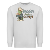Dove Grey froggy before coffee Premium Sweatshirt - MaliasSmallBusiness