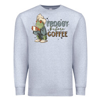 Heather Grey froggy before coffee Premium Sweatshirt - MaliasSmallBusiness