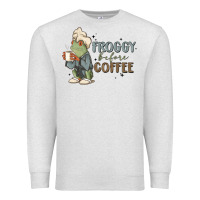 Oatmeal Heather froggy before coffee Premium Sweatshirt - MaliasSmallBusiness
