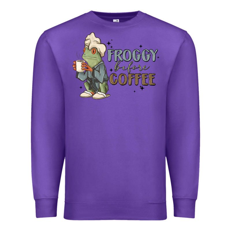 Froggy Before Coffee Premium Sweatshirt by MaliasSmallBusiness | Teevron