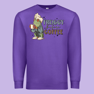 Froggy Before Coffee Premium Sweatshirt Designed By Maliassmallbusiness