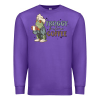 Purple froggy before coffee Premium Sweatshirt - MaliasSmallBusiness