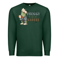 Sports Green froggy before coffee Premium Sweatshirt - MaliasSmallBusiness