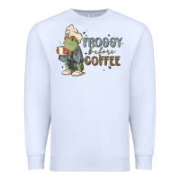 White froggy before coffee Premium Sweatshirt - MaliasSmallBusiness