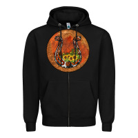 Black horseshoe circle Zipper Hoodie - JahusDesignShop