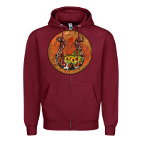 Burgundy horseshoe circle Zipper Hoodie - JahusDesignShop