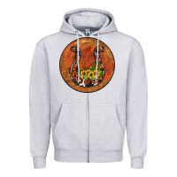 Heather Grey horseshoe circle Zipper Hoodie - JahusDesignShop