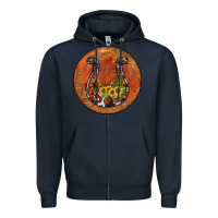 Navy horseshoe circle Zipper Hoodie - JahusDesignShop