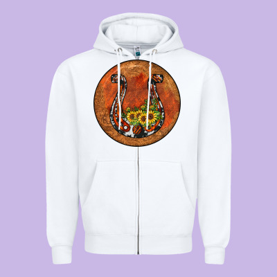 Horseshoe Circle Zipper Hoodie Designed By Jahusdesignshop